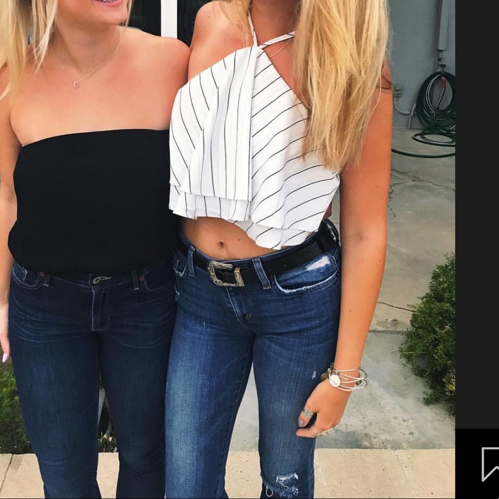Zaful flowy striped crop top